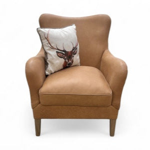 ‘Morton’ Tan Leather Accent Chair
