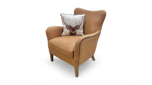 ‘Morton’ Tan Leather Accent Chair