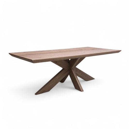 Bodahl ‘Loki’ 04 Desert Solid Oak Swiss Edge 220cm Dining Table with Wooden Star Base