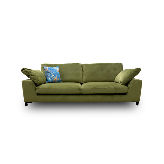 'Euphoria' Olive Sensual Velvet 4 Seater Sofa