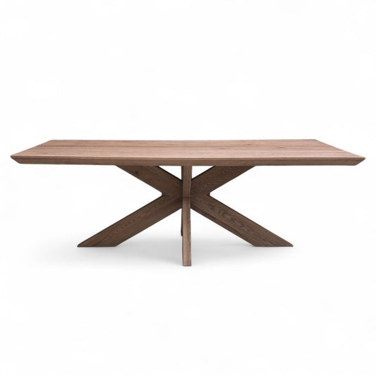 Bodahl ‘Loki’ 04 Desert Solid Oak Swiss Edge 220cm Dining Table with Wooden Star Base