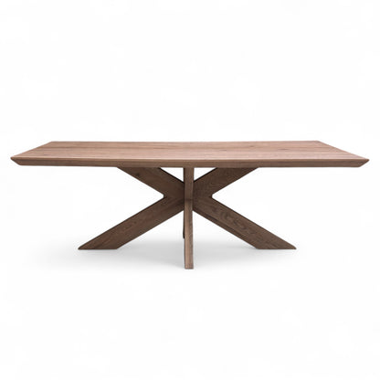 Bodahl ‘Loki’ 04 Desert Solid Oak Swiss Edge 220cm Dining Table with Wooden Star Base