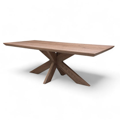 Bodahl ‘Loki’ 04 Desert Solid Oak Swiss Edge 220cm Dining Table with Wooden Star Base