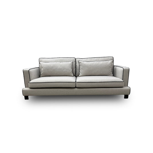 'Demure' Silver Demure Textured and Velvet 4 Seater Sofa