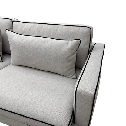 'Demure' Silver Demure Textured and Velvet 4 Seater Sofa