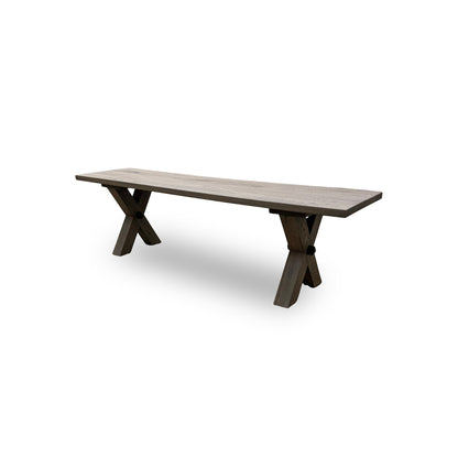 Bodahl 'Loki' 08 Vintage Grey Solid Oak 160cm Dining Bench with All Wooden X-Shaped Legs