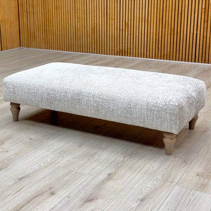 Ideal Home ‘Cotswold’ Kingsley Silver Wo Ft Fabric Patterned Bench Footstool