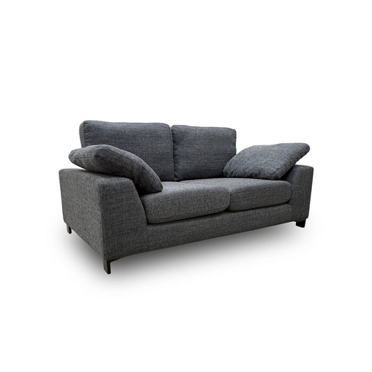 'Euphoria' Black Breeze Plain Woven Fabric 2 Seater Sofa