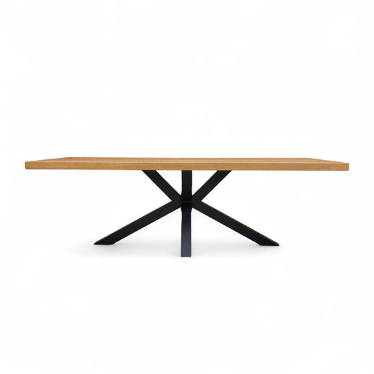 Bodahl 'Terra' 01 Oiled Solid Oak Straight Edge 240cm Dining Table with Metal Star Base
