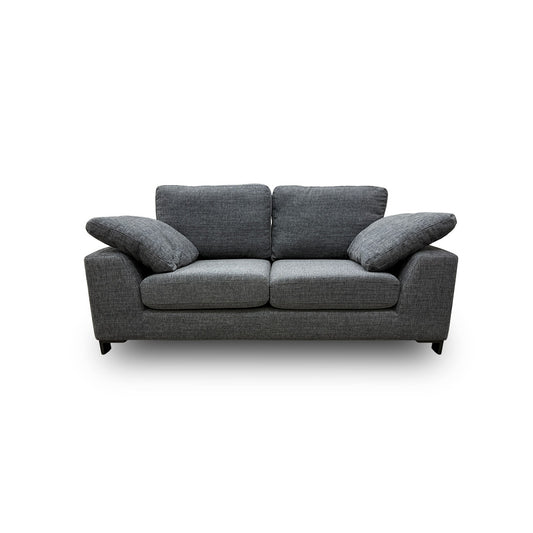 'Euphoria' Black Breeze Plain Woven Fabric 2 Seater Sofa