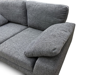 'Euphoria' Black Breeze Plain Woven Fabric 2 Seater Sofa