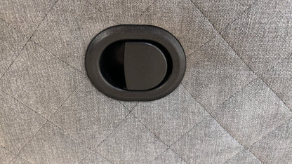 ‘Orka’ Plaza Linen Graphite Manual Recliner 2 Seater Sofa