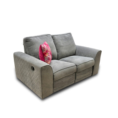 ‘Orka’ Plaza Linen Graphite Manual Recliner 2 Seater Sofa