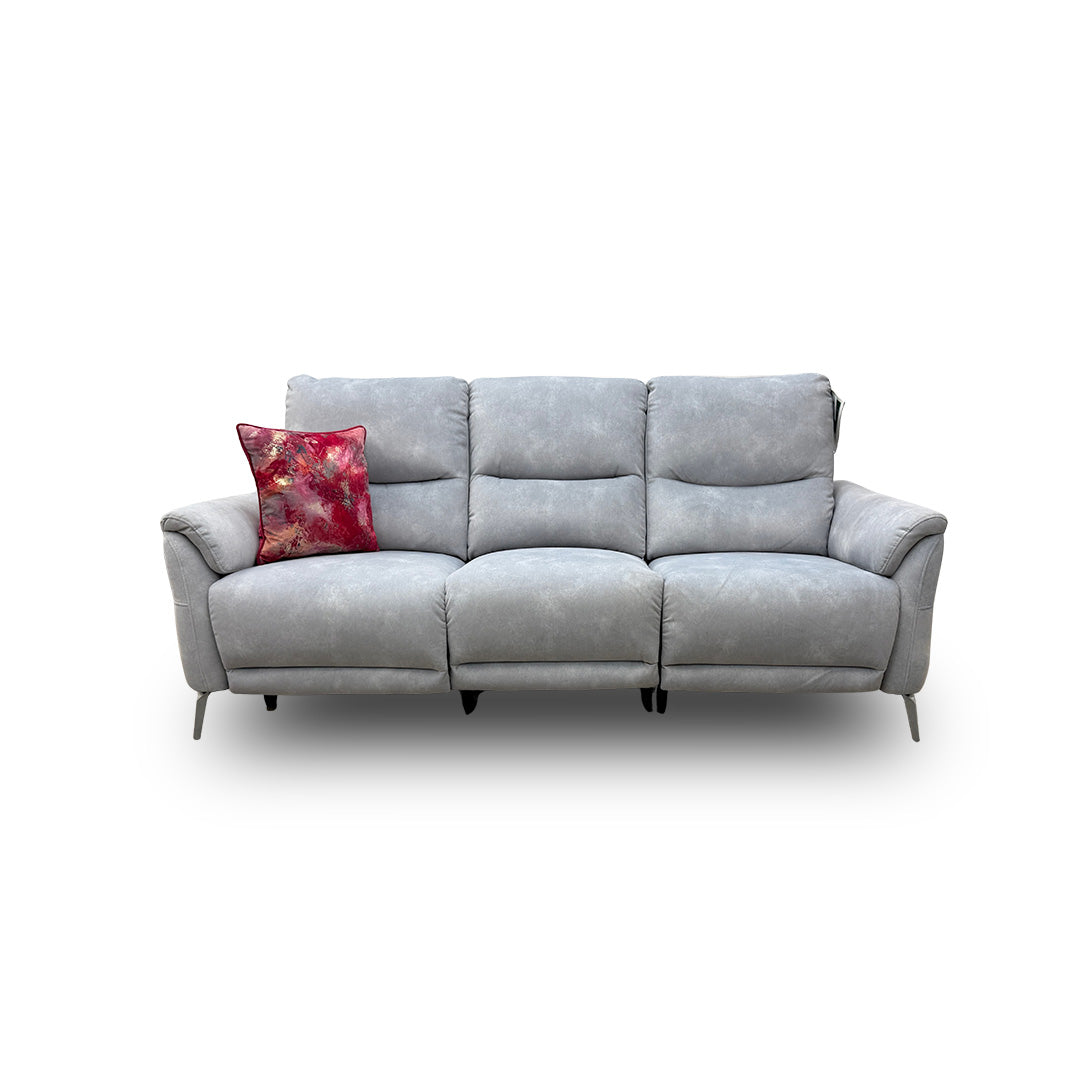 'Daytona' 43516 Dexter Smoke Velvet Power Recliner Sofa with Drop Down Cup Holders