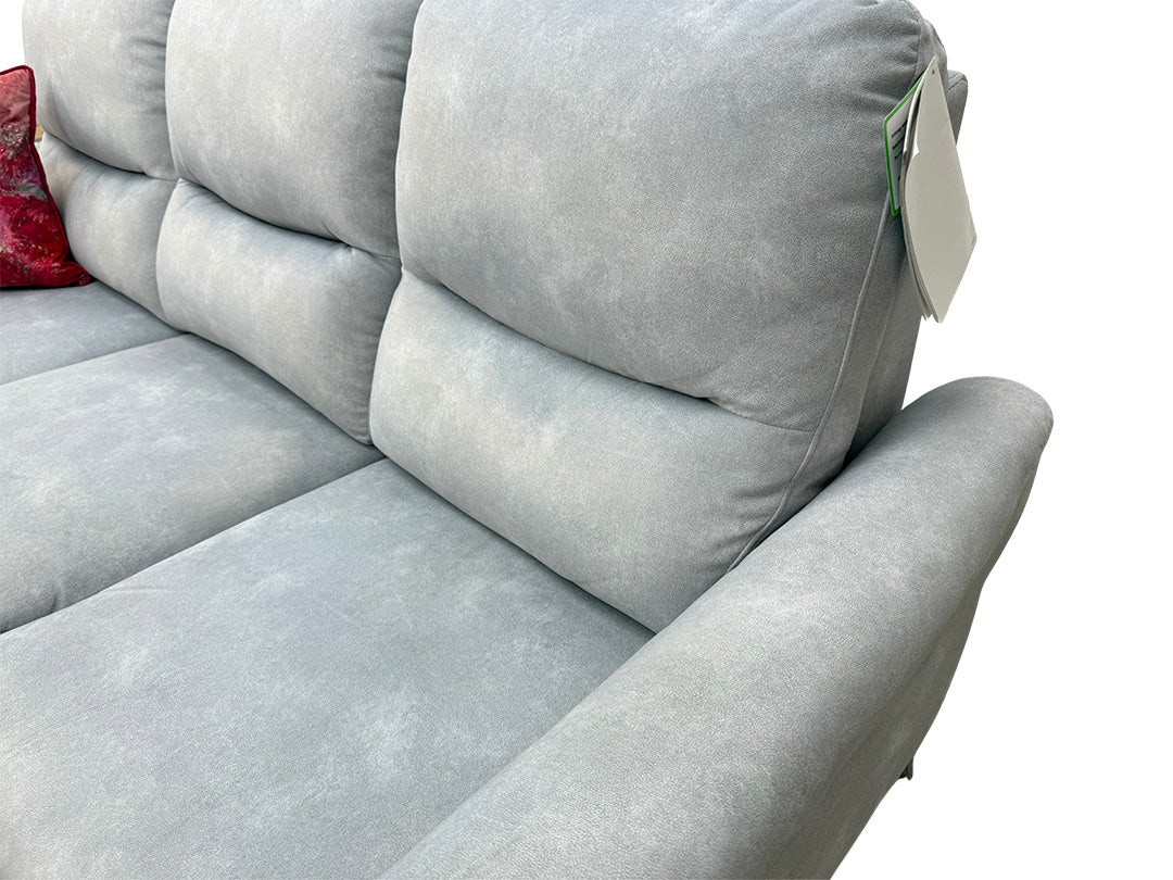 'Daytona' 43516 Dexter Smoke Velvet Power Recliner Sofa with Drop Down Cup Holders