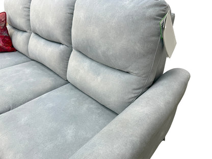 'Daytona' 43516 Dexter Smoke Velvet Power Recliner Sofa with Drop Down Cup Holders