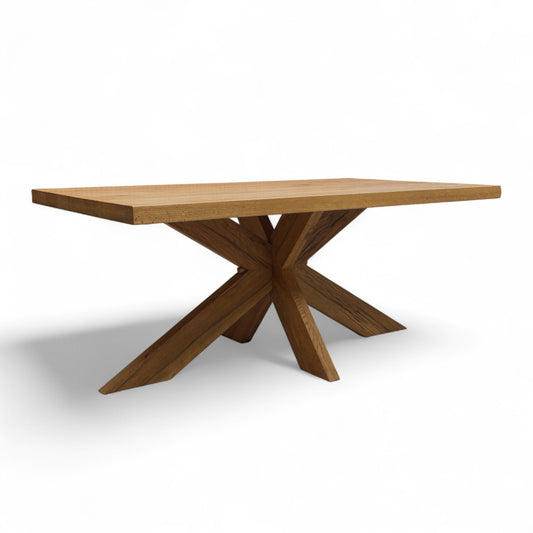 Bodahl ‘Terra' 01 Oiled Solid Oak Straight Edge 180cm Dining Table with Wooden Star Base
