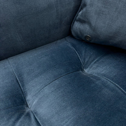 ‘Rene’ Heritage 52000 Airforce Blue Velvet 3 Seater Sofa