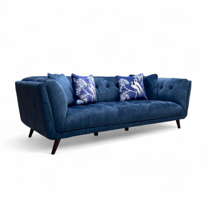 ‘Rene’ Heritage 52000 Airforce Blue Velvet 3 Seater Sofa