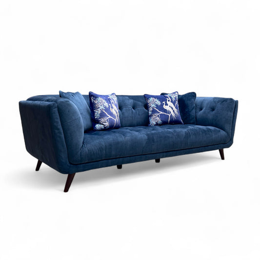 ‘Rene’ Heritage 52000 Airforce Blue Velvet 3 Seater Sofa