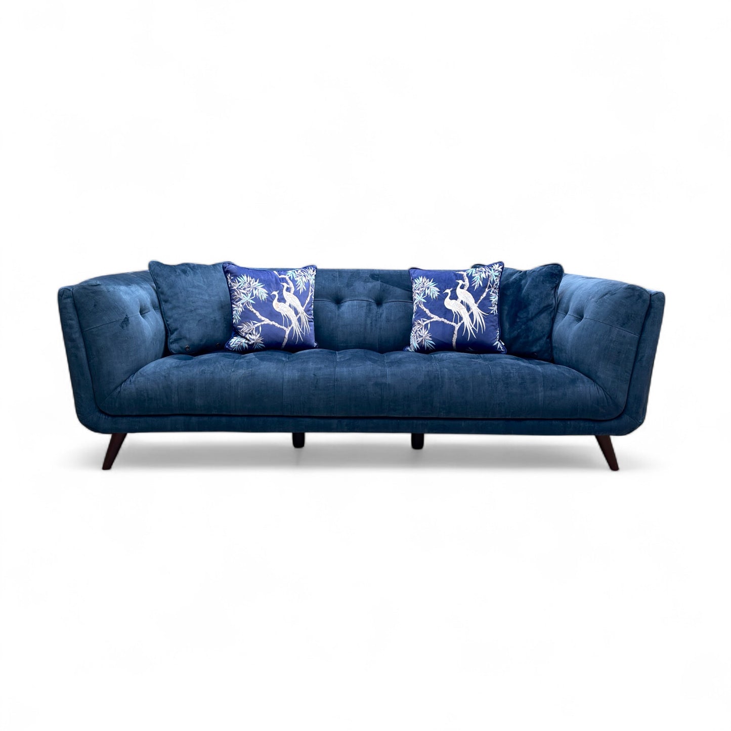 ‘Rene’ Heritage 52000 Airforce Blue Velvet 3 Seater Sofa