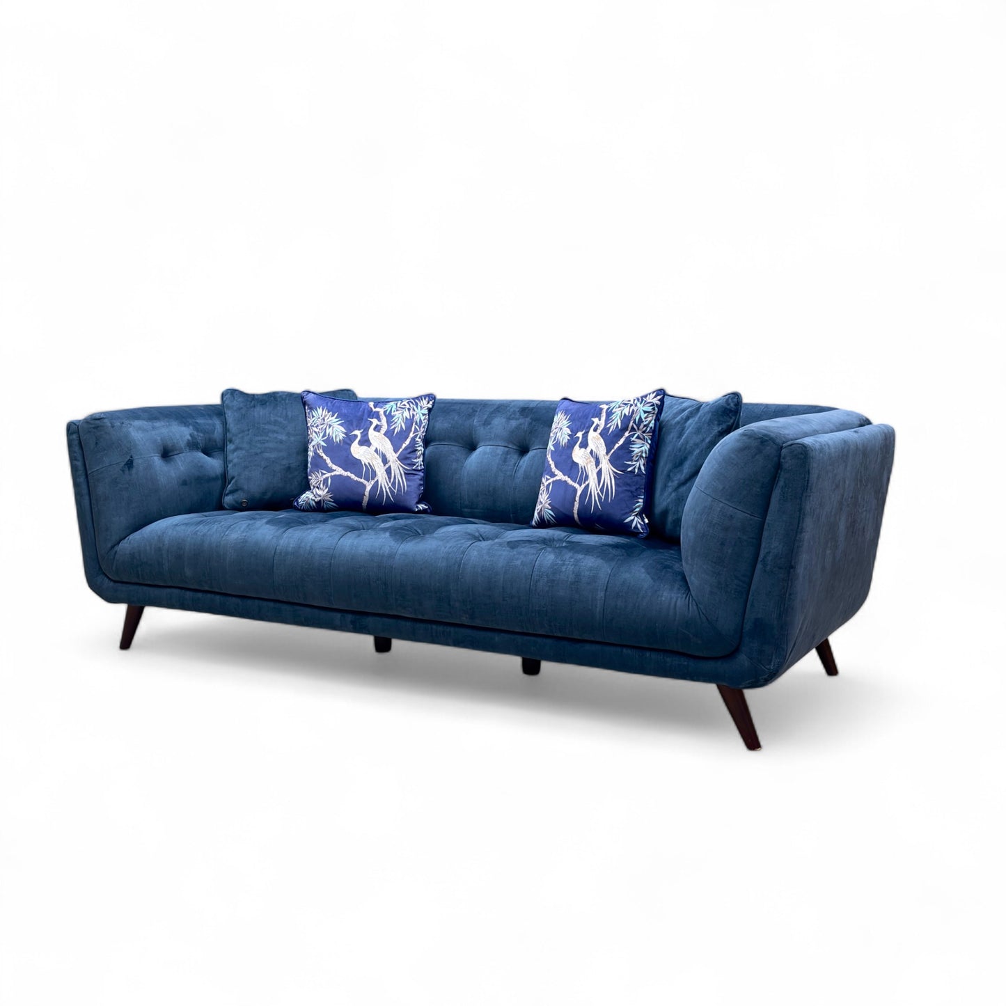 ‘Rene’ Heritage 52000 Airforce Blue Velvet 3 Seater Sofa
