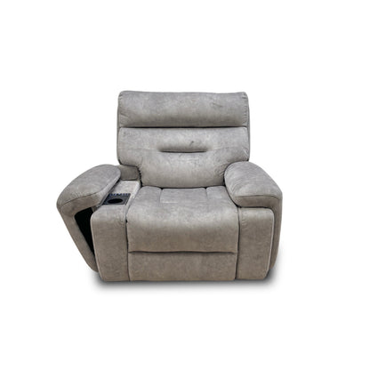 ‘Cinemax’ Media Be-0102 Marble Light Grey Velvet Power Recliner Chair with Power Headrest