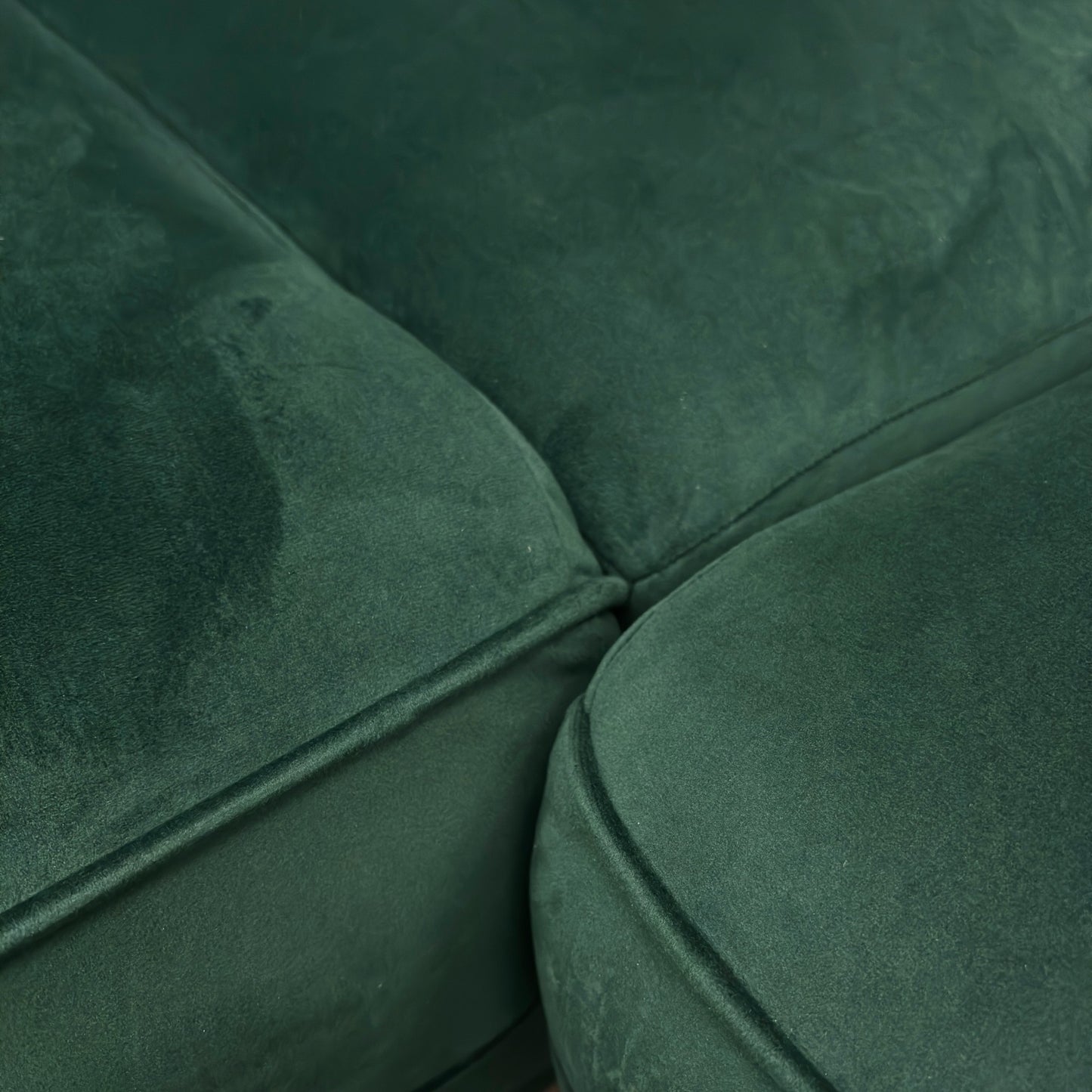 ‘Orka’ Forest Green Sensual Velvet Right Hand Facing Arm Open End Chaise Manual Recliner Corner Sofa