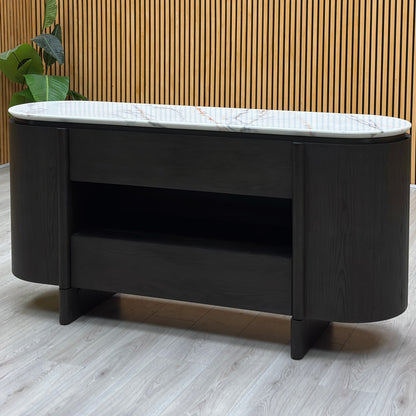 ‘Camino’ White Refined Marble and Ceramic Top 2 Door 2 Drawer Sideboard