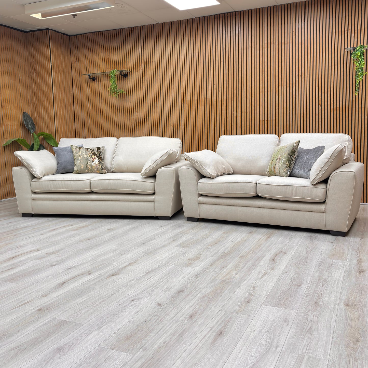 'Chalfont' Texas Linen Fabric 3 + 2 Seater Sofa Set
