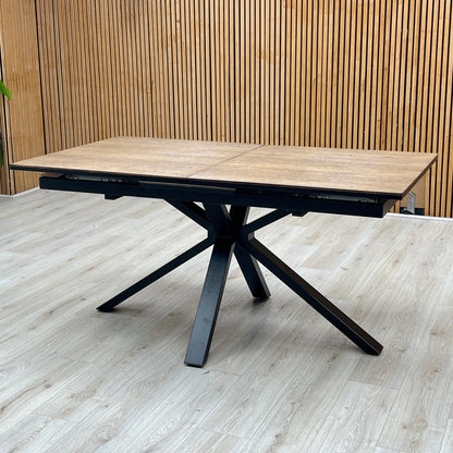 ‘Jupiter’ Dark Oak Pop Up Extending Dining Table Furniture Village