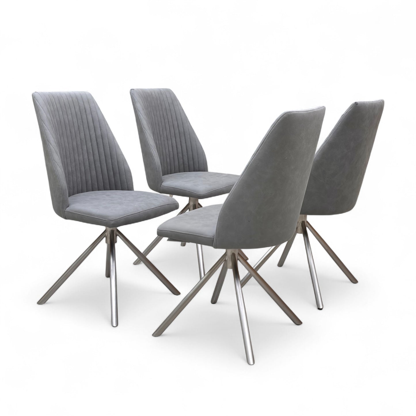 ‘Grigio’ Grey Upholstery Set of 4 Dining Chairs