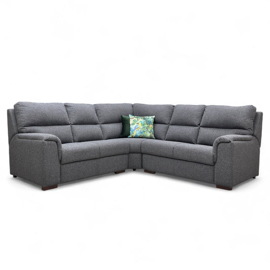 ‘Aylin’ Charcoal Benita Fabric 2 Corner 2 Sofa