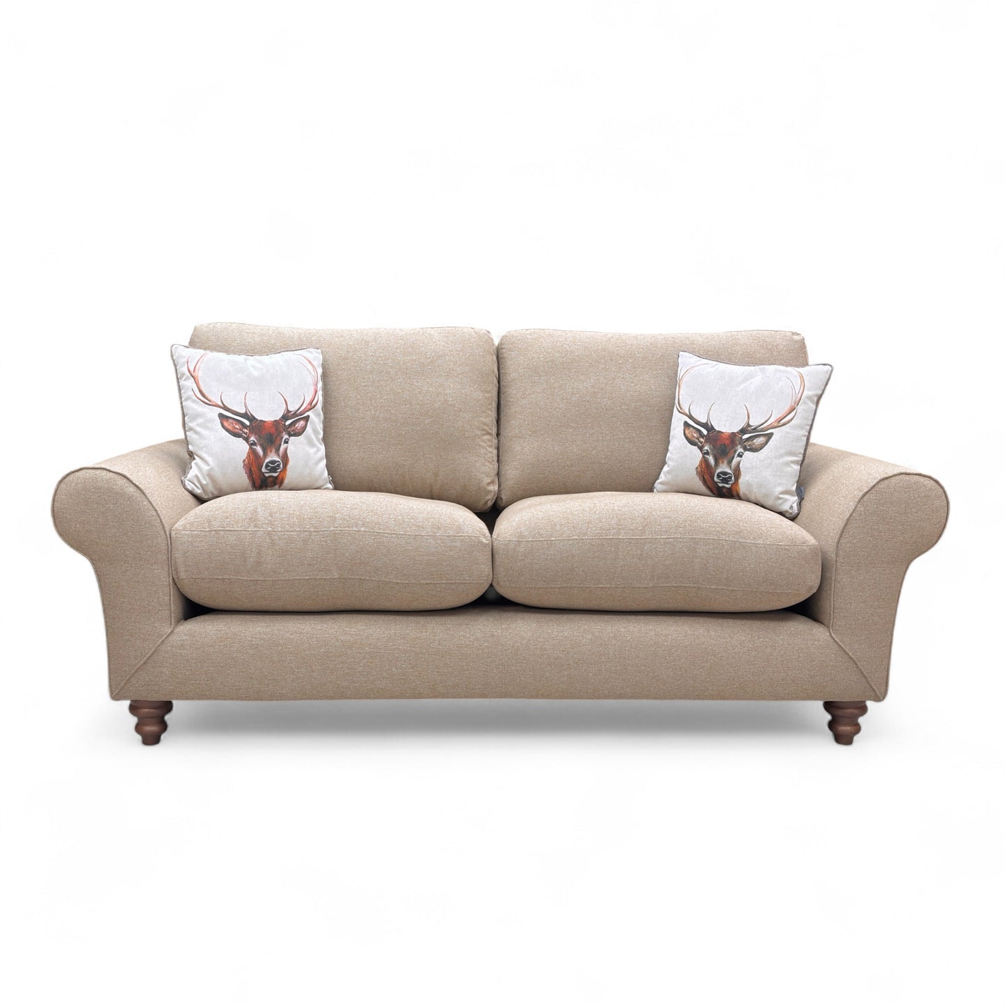 ‘Evelyn’ Latte Orkney Plain Fabric 3 Seater Sofa