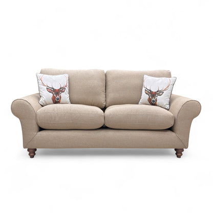 ‘Evelyn’ Latte Orkney Plain Fabric 3 Seater Sofa