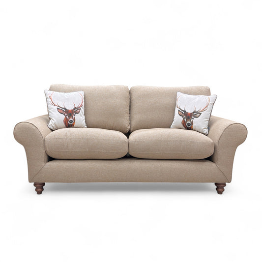 ‘Evelyn’ Latte Orkney Plain Fabric 3 Seater Sofa