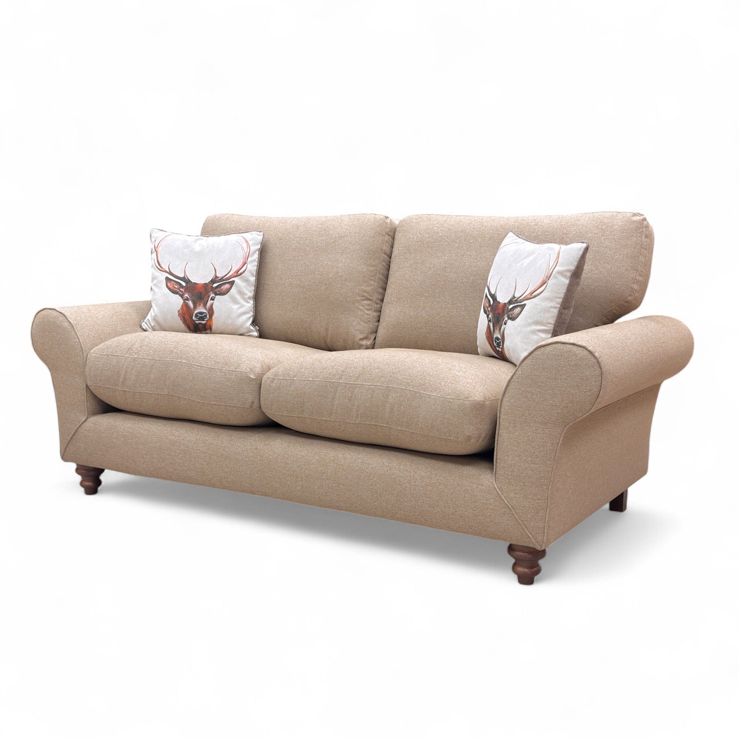 ‘Evelyn’ Latte Orkney Plain Fabric 3 Seater Sofa