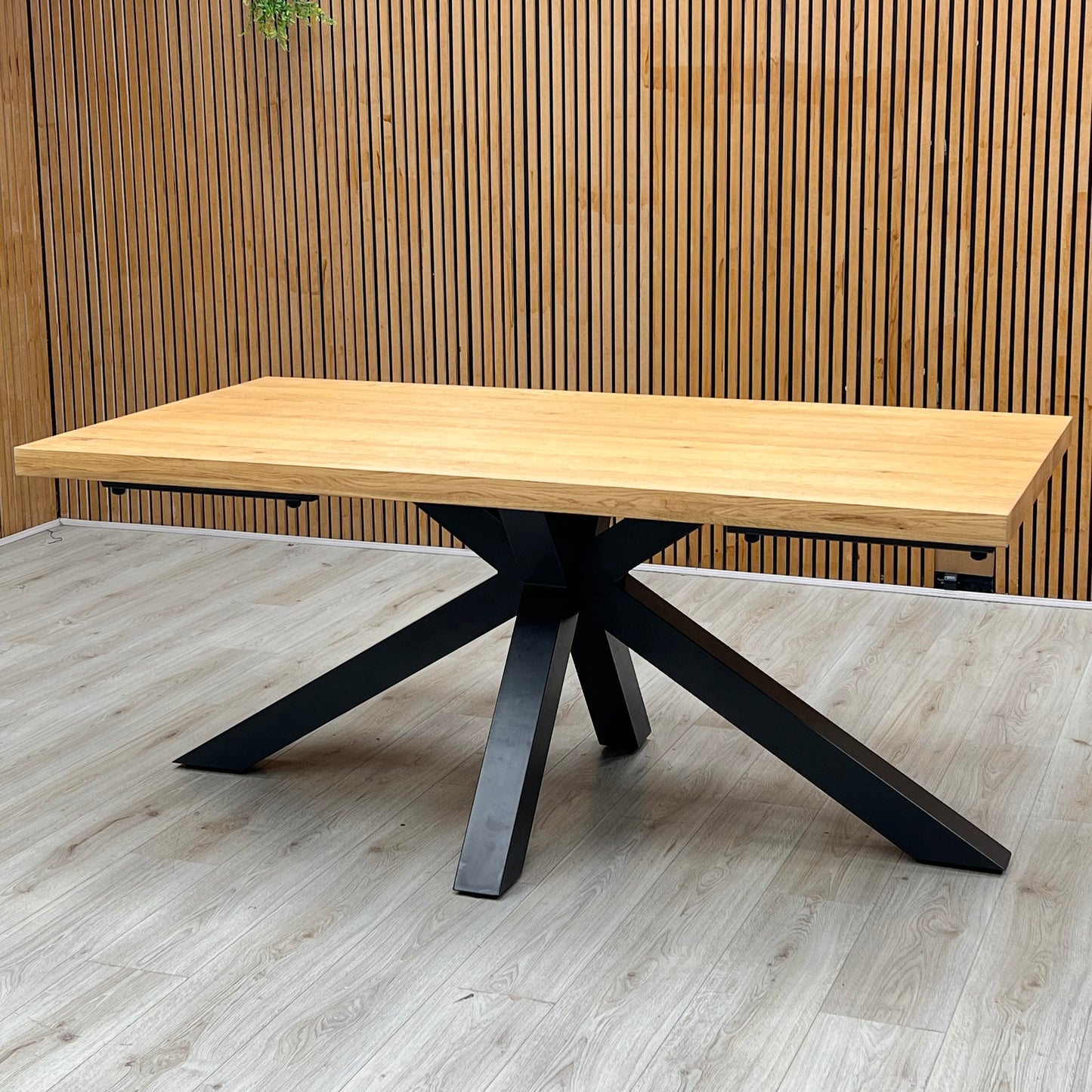 ‘Earth’ Solid Oak 180cm Star Base Dining Table Furniture Village