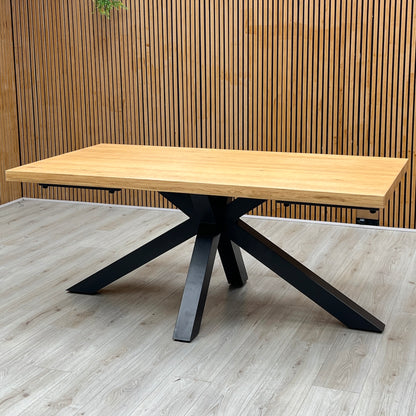 ‘Earth’ Solid Oak 180cm Star Base Dining Table Furniture Village