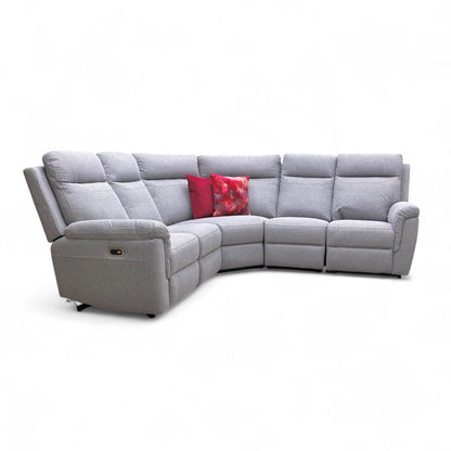 ‘Bowie’ Grey Fabric Power Recliner Modular Corner Sofa