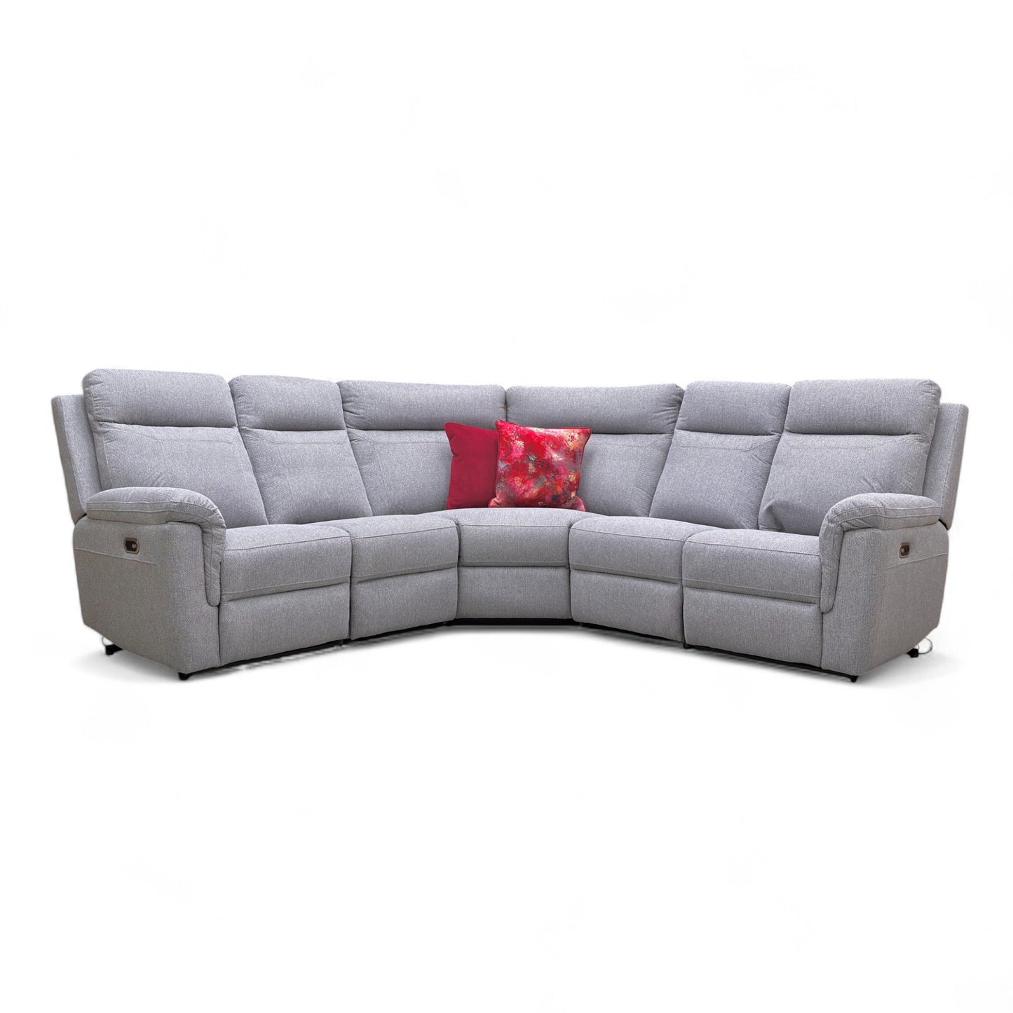 ‘Bowie’ Grey Fabric Power Recliner Modular Corner Sofa