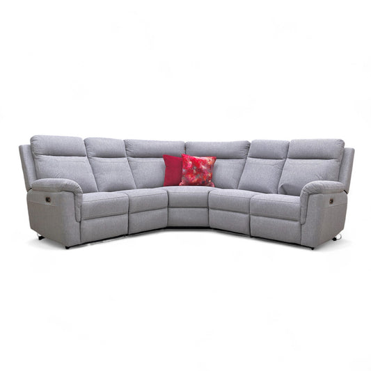 ‘Bowie’ Grey Fabric Power Recliner Modular Corner Sofa