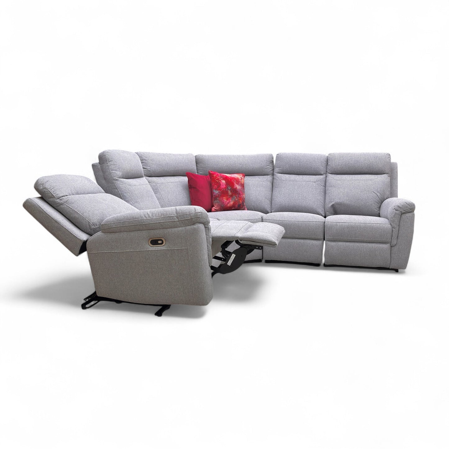 ‘Bowie’ Grey Fabric Power Recliner Modular Corner Sofa