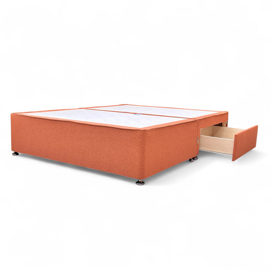 'Sleepeezee' Joshua Burnt Orange Fabric Divan Base Only - King
