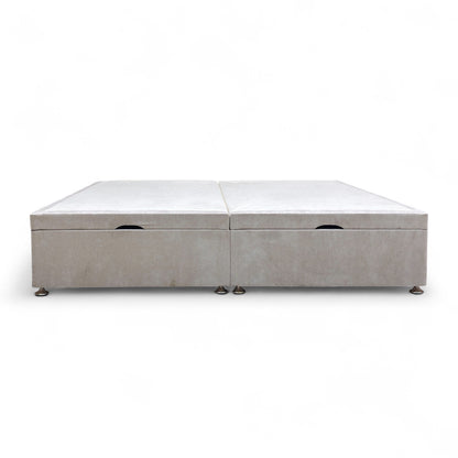 'Finesse' Oatmeal Fabric Double End Lift Ottoman Base Only - King