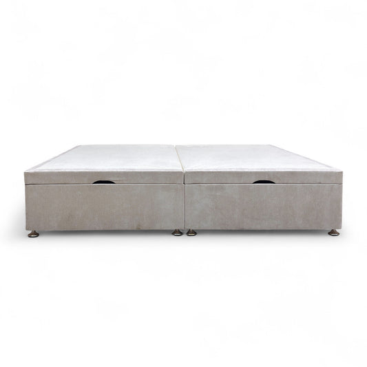 'Finesse' Oatmeal Fabric Double End Lift Ottoman Base Only - King