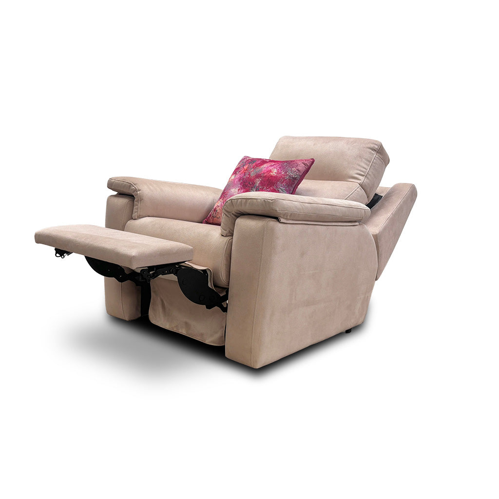 G Plan ‘Thornbury’ Cream Velvet Power Recliner Chair with Power Headrest and Power Lumbar