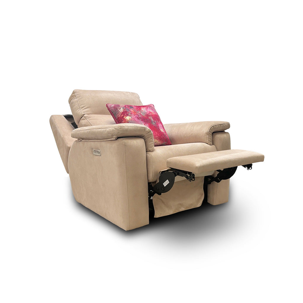 G Plan ‘Thornbury’ Cream Velvet Power Recliner Chair with Power Headrest and Power Lumbar