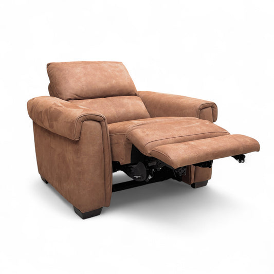 World of Leather 'Nixon' Brown Suede Power Recliner Chair