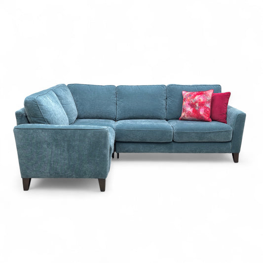 'Brondby' Fab-Can-R340 Peacock Fabric Small Left Hand Facing Corner Sofa